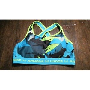 NEW Under Armour Sports Bra Size 1X NWOT Blue Yellow Black